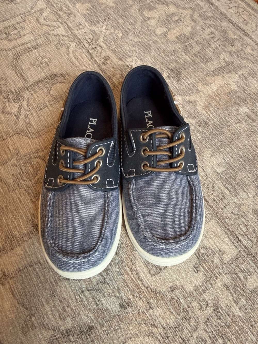 The Children's Place Navy and White Canvas Boat Shoes